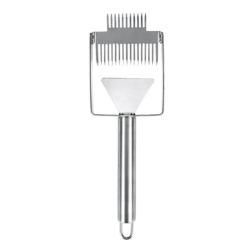 (Stainless Steel Handle) Stainless Steel Bee Hive Uncapping Honey Forks Scraper Handle Beekeeping Tools