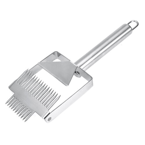 (Wooden Steel Handle) Stainless Steel Bee Hive Uncapping Honey Forks Scraper Handle Beekeeping Tools 2