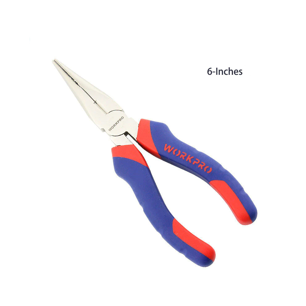 (6 Inch) Two-color Handle Needle Nose Pliers Wire Cutters 6/8 Inches Household Multi-function Pliers