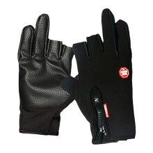 Unisex Half-finger Waterproof Outdoor Sport Reding Fishing Non-slip Leather Gloves