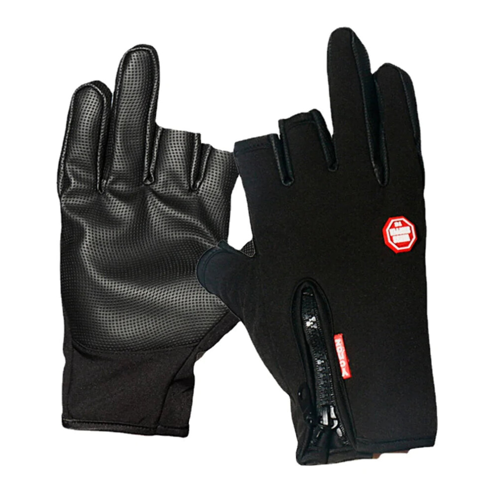 Unisex Half-finger Waterproof Outdoor Sport Reding Fishing Non-slip Leather Gloves