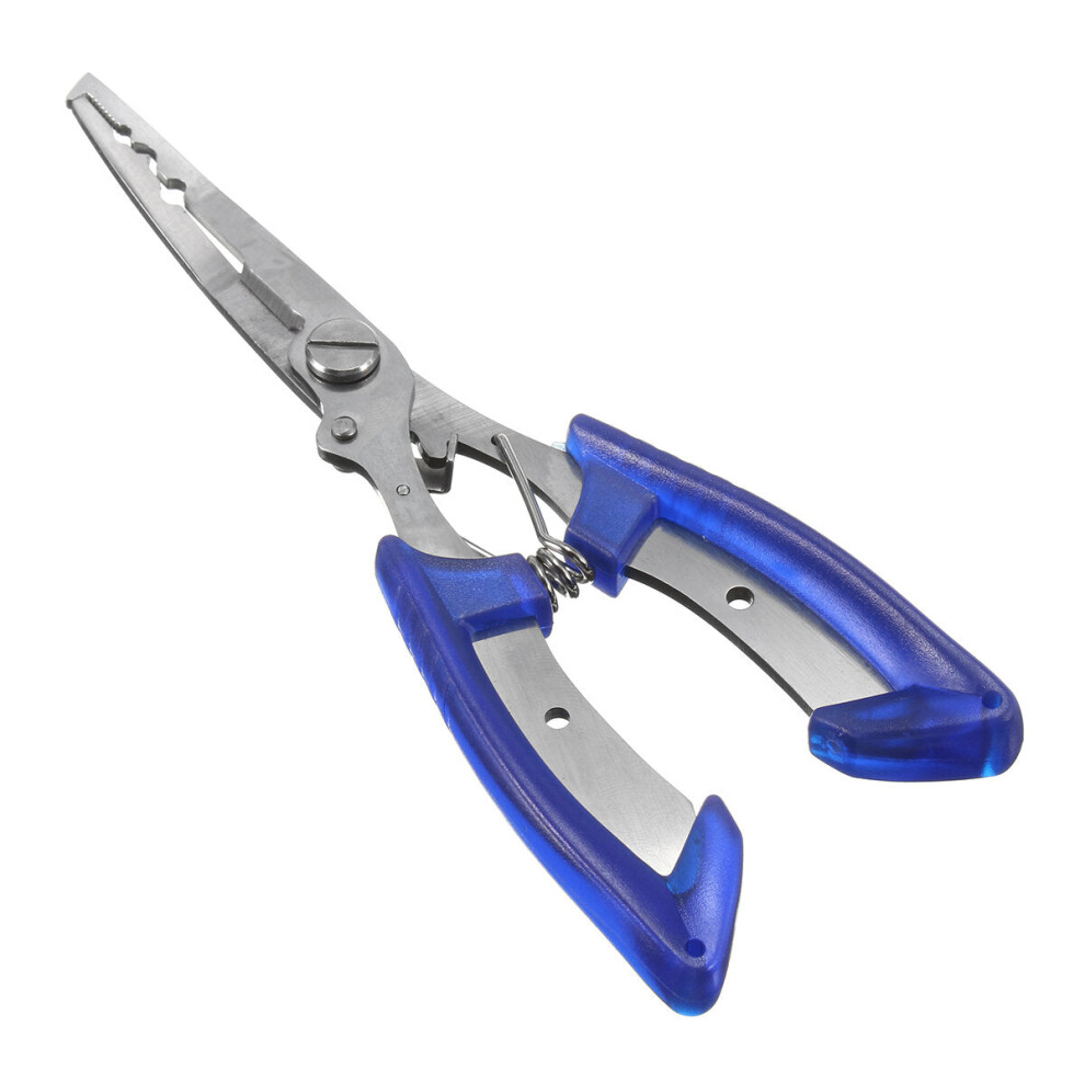 (Blue) Stainless Steel Fishing Pliers Plierweiter Scissors Line Cutter Hook Tackle Tool