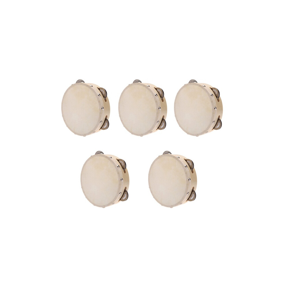 Spactz (5Pcs) 6In Hand Held Tambourine Drum Bell Metal Jingles Percussion Musical Toy For Ktv Party Kids Games