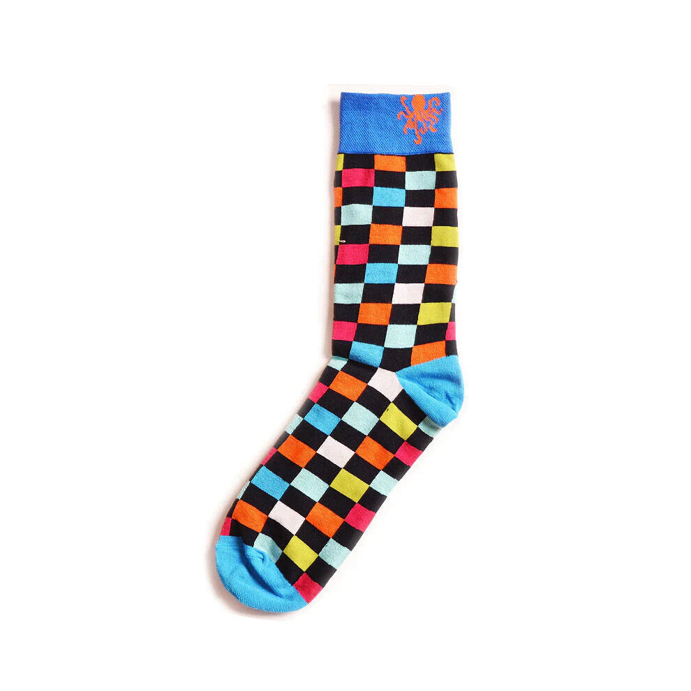 (Multicolor) Men's Street Wild Classic Geometry Striped Cotton Mid-Socks Tube Socks