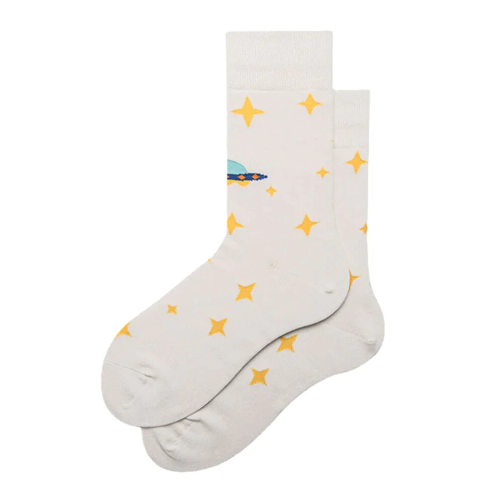 (White) Socks Male Stockings Female Trend Starry Sky Tube Cotton Street Socks