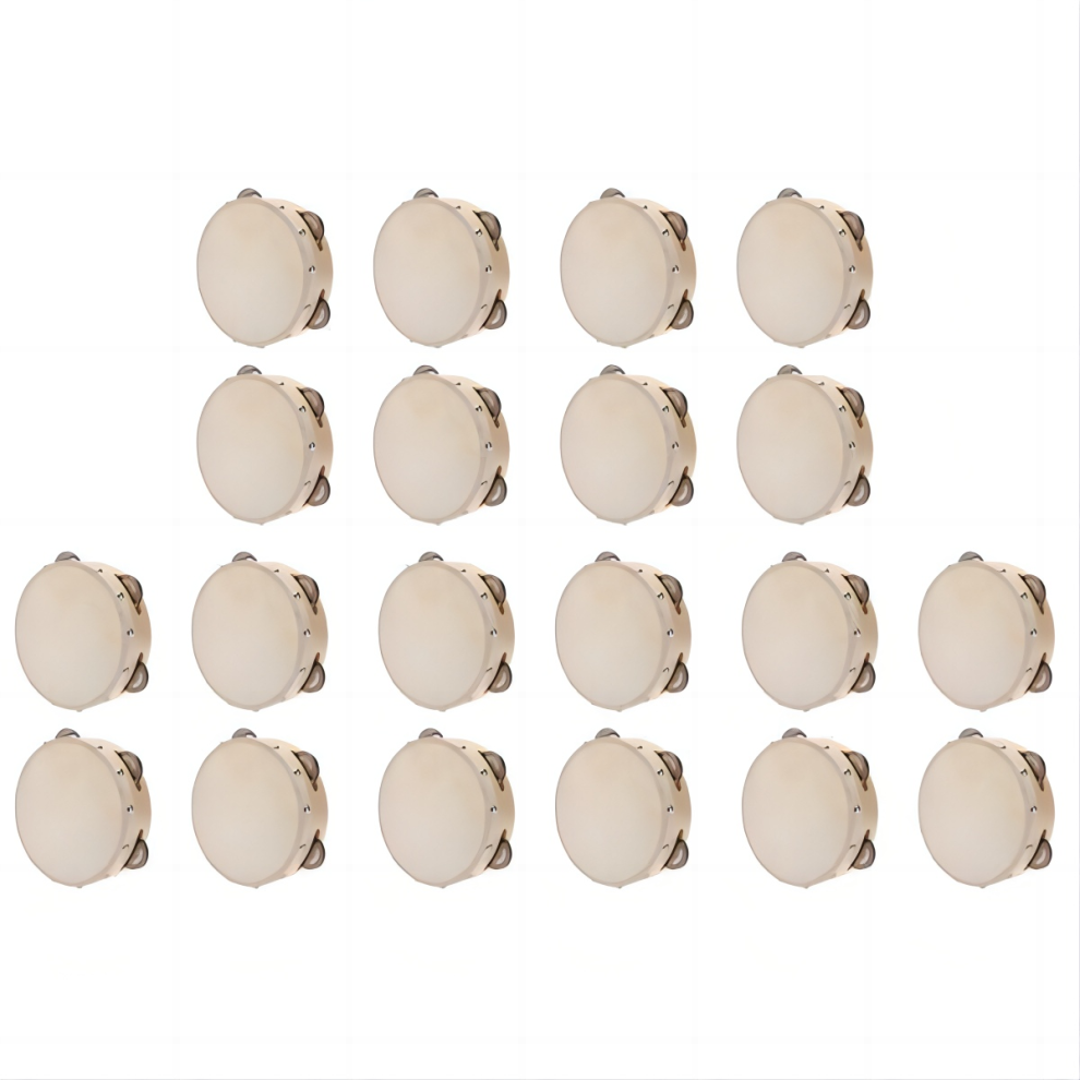 Spactz (20Pcs) 6In Hand Held Tambourine Drum Bell Metal Jingles Percussion Musical Toy For Ktv Party Kids Games