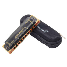 (B) 10 Hole Blues Harmonica A B C D E F G Key Black