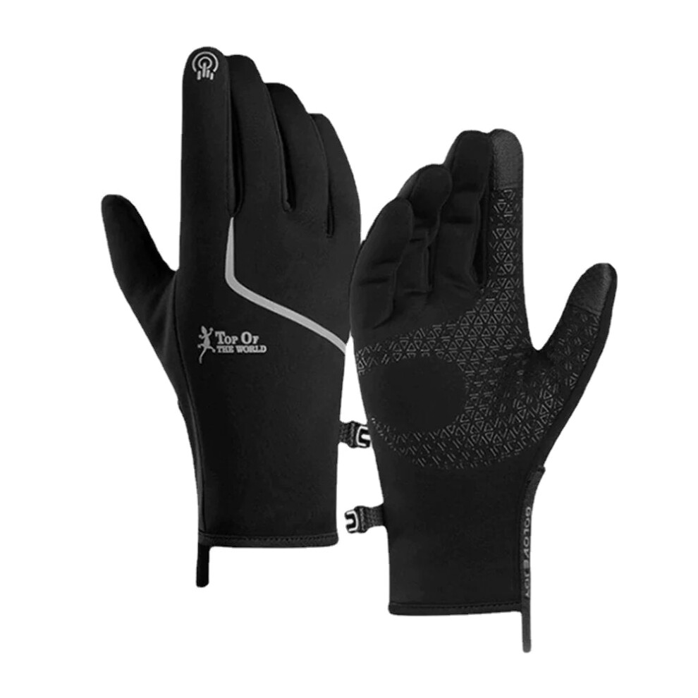 Photos - Diving Accessory GreenZech  Unisex Diving Cloth Screen-touchable Riding Climbing Skiing Warm Plus Velvet Zipper Gloves (Black 5, M)
