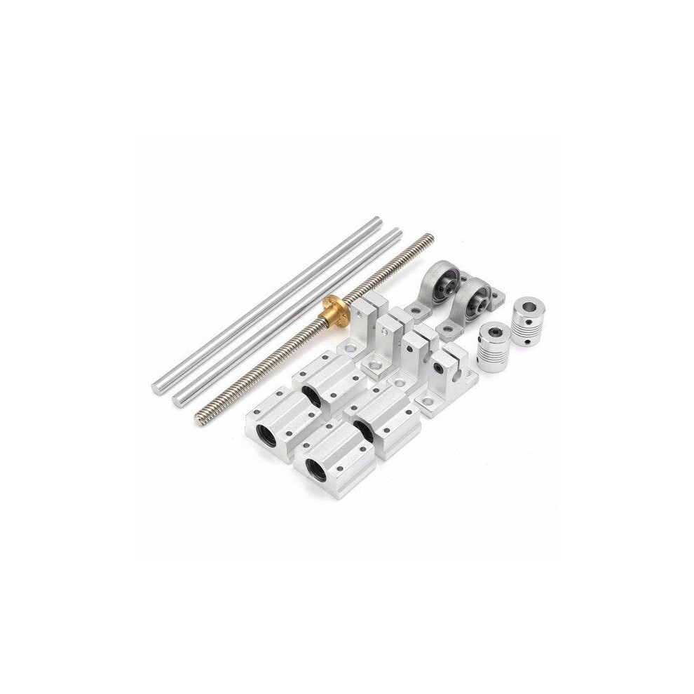 15pcs 200mm Optical Axis Guide Bearing Housings Aluminum Rail Shaft Support Set CNC Parts