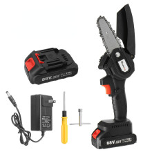 (US Plug 110v) 110/220V Guide Plate Length 4 Inch Rechargeable Electric Chain Saw Cordless Portable Woodworking Wood Cutter