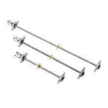 (200mm) 200/300/400mm T8 Lead Screw with Shaft Coupling and KFL Pillow Block Flange Ball Bearing Mounting Support Set
