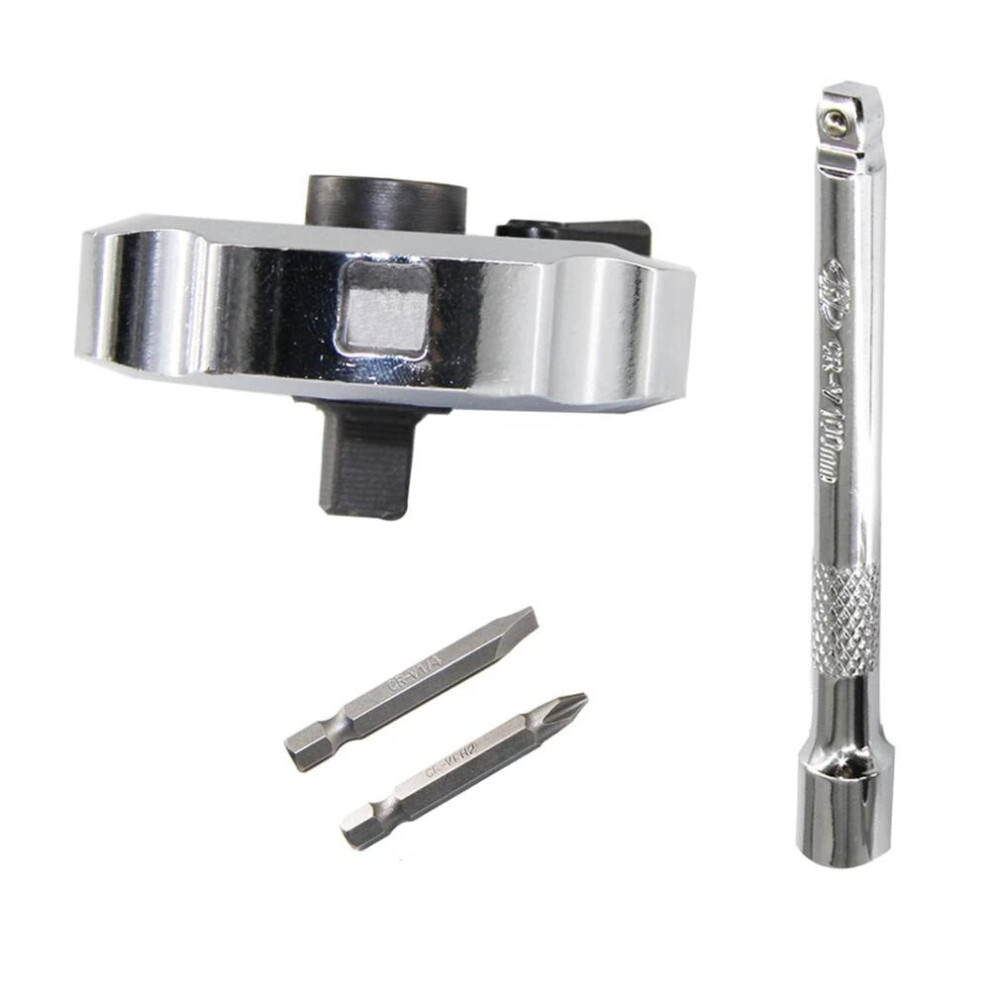 2-in-1 Mini Dual Head 1/4in. Drive Finger Ratchet and Ball Head Extension Bar and Two Screwdriver Bits-image-OPC-PDHMNJH-NEW