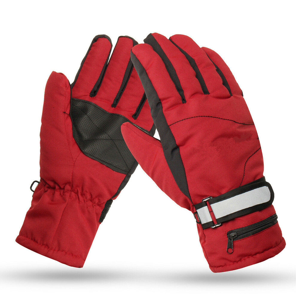 (Red, M) 2000mAh Battery Heated Gloves Motorcycle Hunting Winter Warmer Racing Skiing