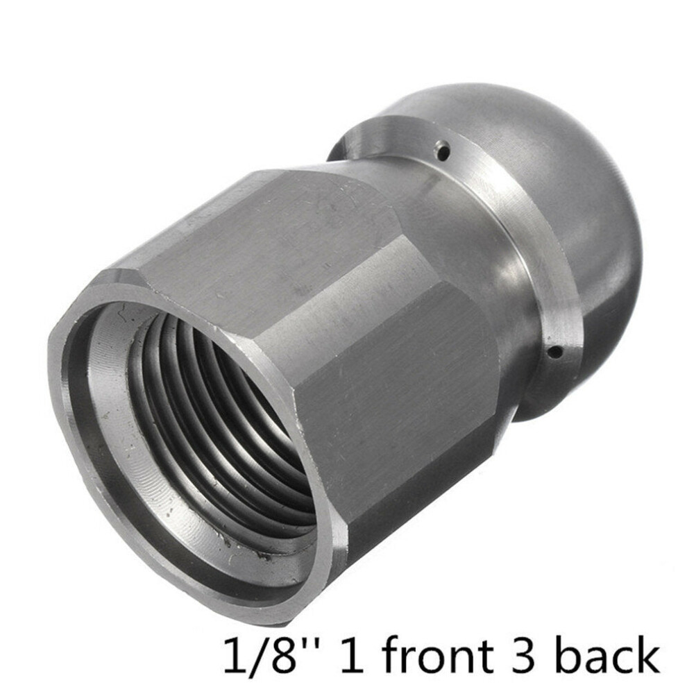 (1/8" 1 front 3 back) 3/8 Inch 1/8 Inch 1/4 Inch 1/2 Inch Pressure Drain Hose Nozzle Sewer Cleaning Jetter Nozzle