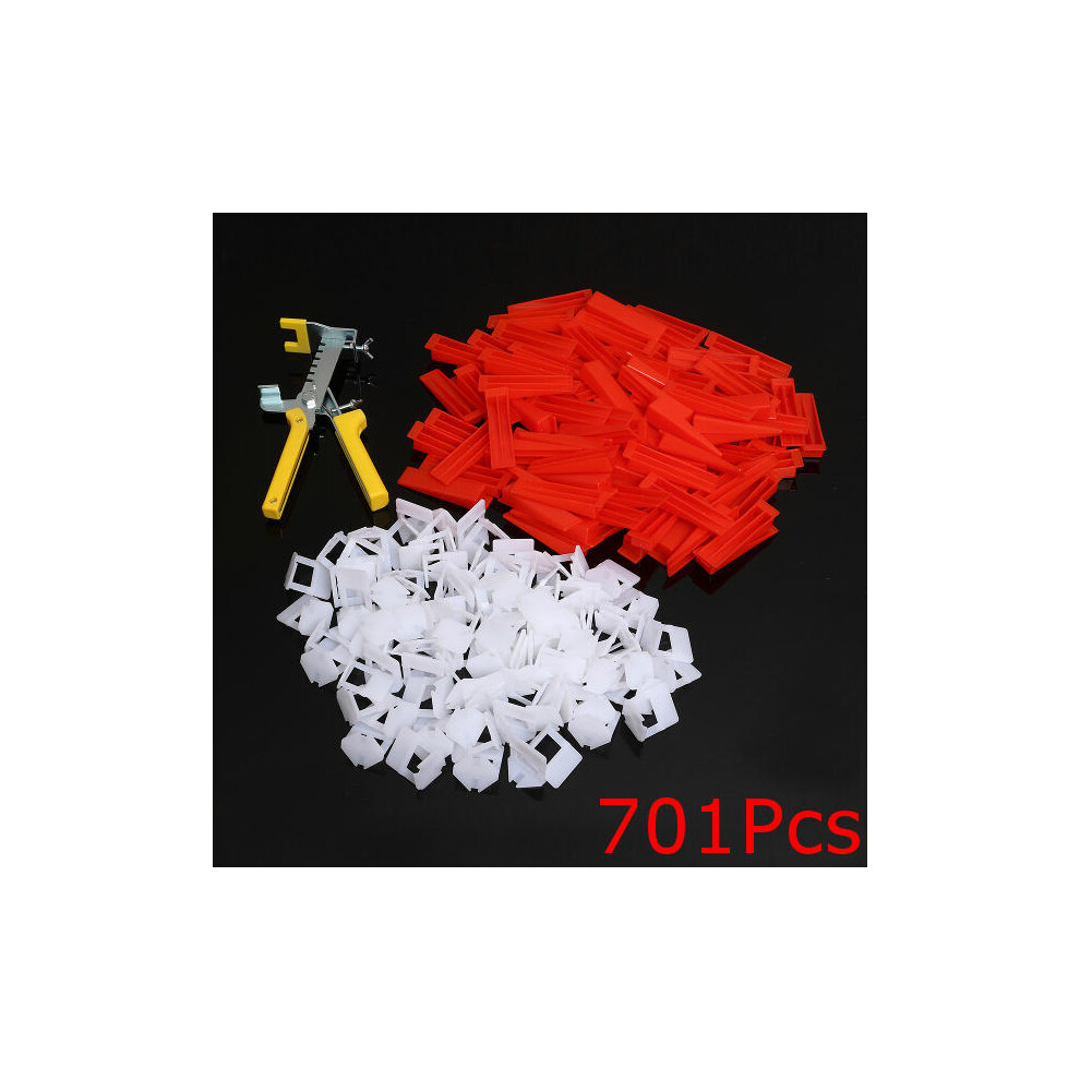 500Pcs Clips+200Pcs Wedges Tile Leveling System Spacer+Pliers