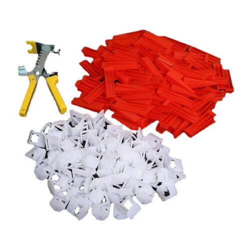 500Pcs Clips+200Pcs Wedges Tile Leveling System Spacer+Pliers 1