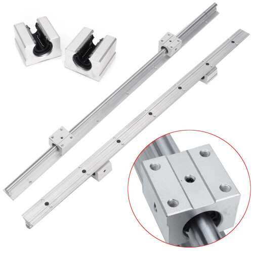 700mm Cylindrical Linear Rail Shaft with 2pcs SBR12UU Linear Block 2