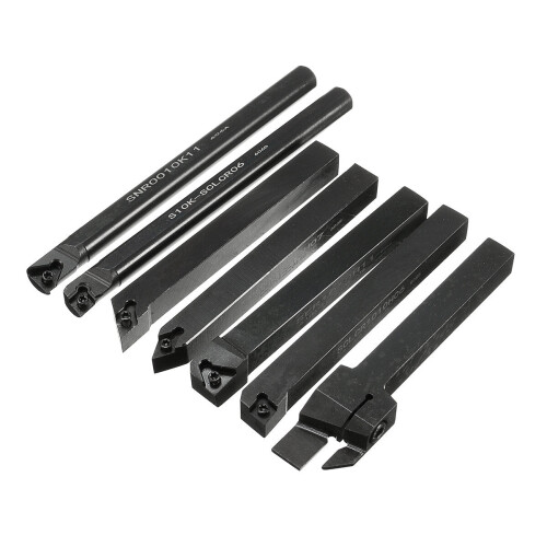 7pcs 10mm Shank Lathe Turning Tool Holder Boring Bar With Carbide Inserts 2