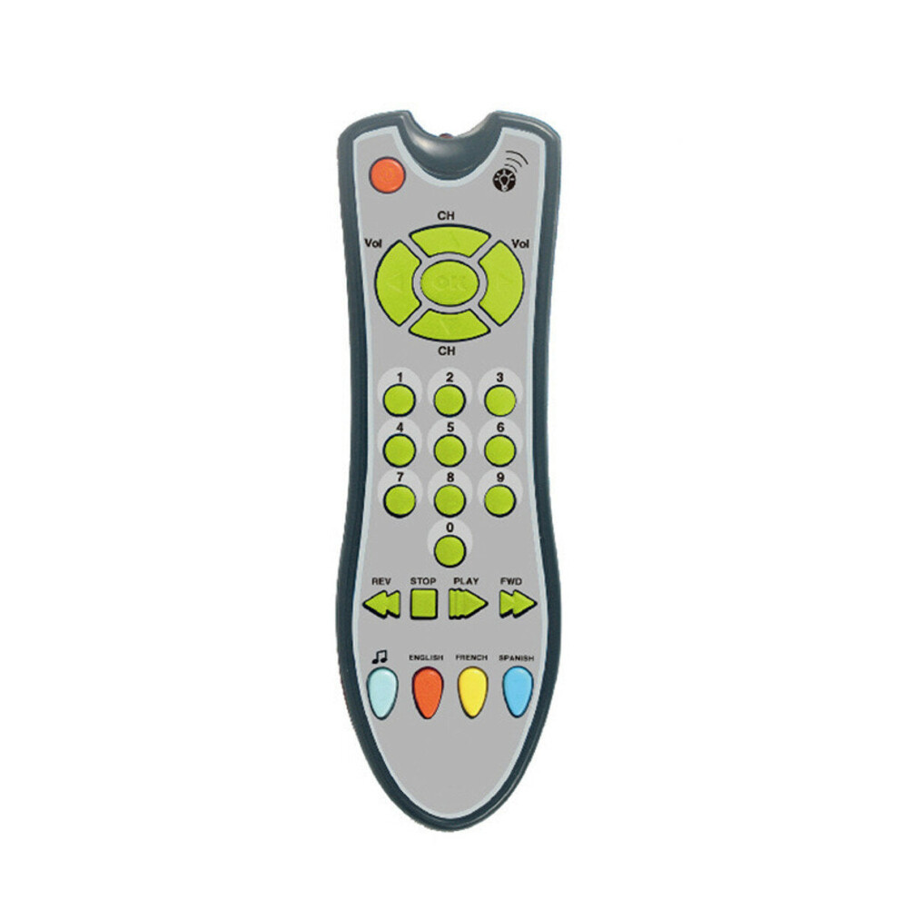 (Gray) Baby TV Remote Control Early Educational Toys Electric Numbers Learning Music Lights