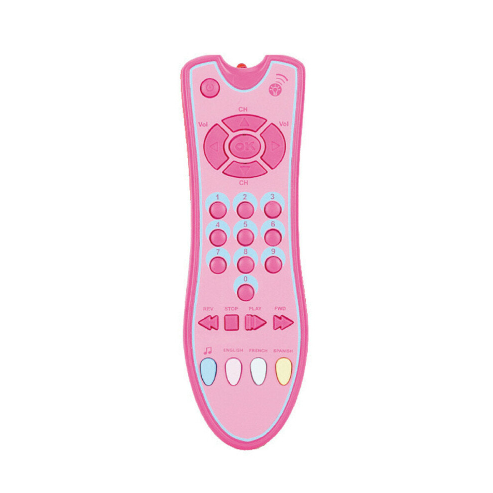 (Pink) Baby TV Remote Control Early Educational Toys Electric Numbers Learning Music Lights