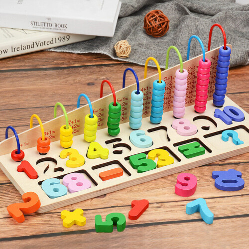 (10 Digital Shapes) Children's Mathematics Teaching Aid Abacus Computing Frame Blocks Toys