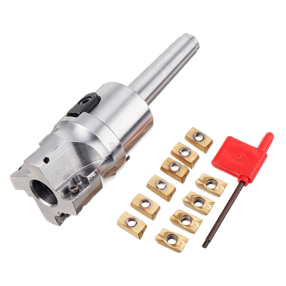 Face Milling Cutter With Mt2-Fmb22 Shank And 10Pcs Apmt1604 Carbide Inserts 9078193496291