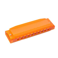 (Orange) Harmonica Comb Melodica C Tune Plastic 10 Holes Harmonica Children Harmonica Beginner Use Children Gift