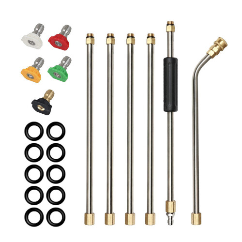 High Pressure Washer Gutter Cleaner Attachment for Lance Wand 4000 psi 5 Tips 1