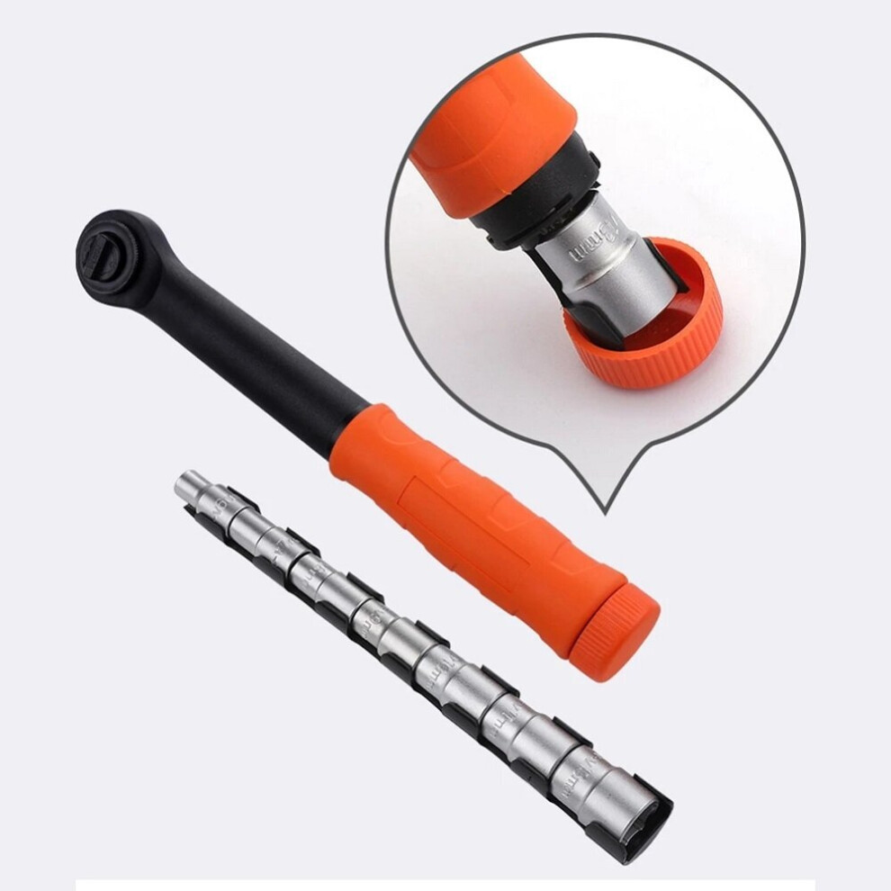 8 PCS Quick Ratchet Socket Wrench Strong Set Hexagon Sleeve Universal Wrench Assemble-image-OPC-PDHMP86-NEW