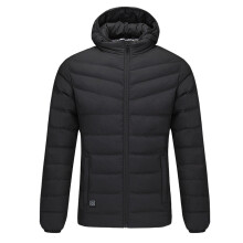 (XL) Mens USB Heated Warm Back Hooded Winter Jacket Motorcycle Skiing Riding Coat