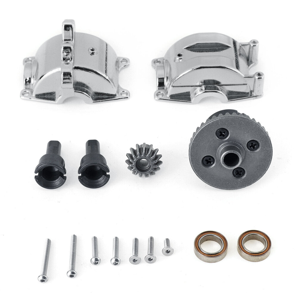 (Silver) Metal Differential Housing Gear Case Shell RC Car Parts 1/18 For Wltoys A949 A959 A969 A979