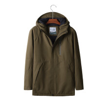 (Army, M) Men Electronic USB Heated Jacket Intelligent Heating Hooded Work Motorcycle Skiing Riding Coat