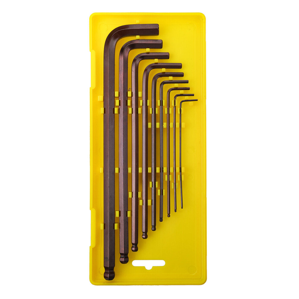 9Pcs S2 Alloy Steel Ball Head L Shape Torx Allen Wrench Set 1.5Mm To 10Mm Repair Tools 9078193513653