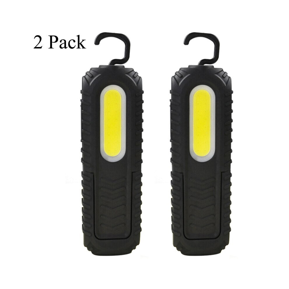 (2 pack) 2-in-1 Rechargeable Led Work Light Portable Built-in Battery Flashlight Magnetic COB Work Light For Emergency Car Repairing