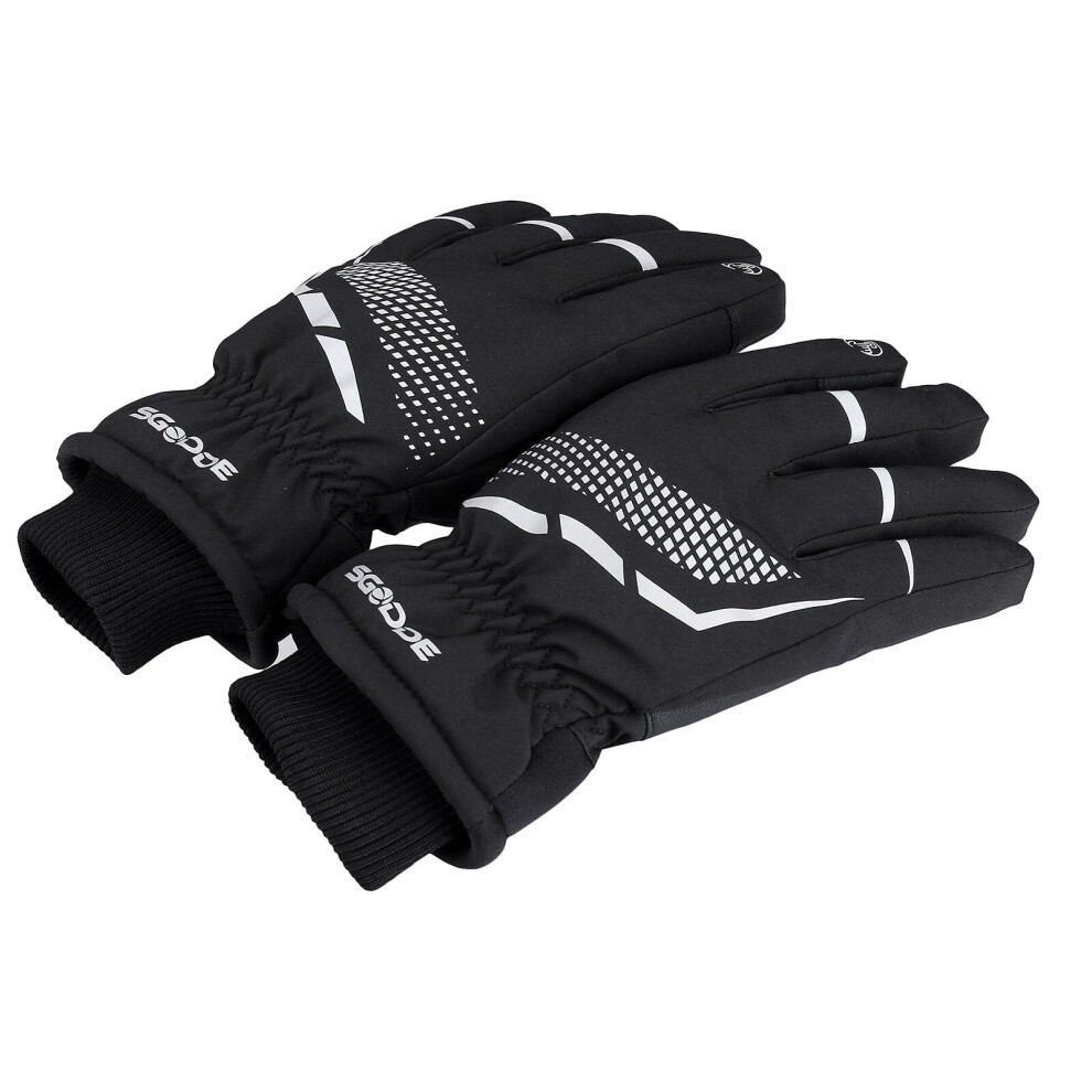 (XL) Touch Screen Gloves Anti-slip Thermal Sports Winter Warm Skiing Thicken Fleece Lining