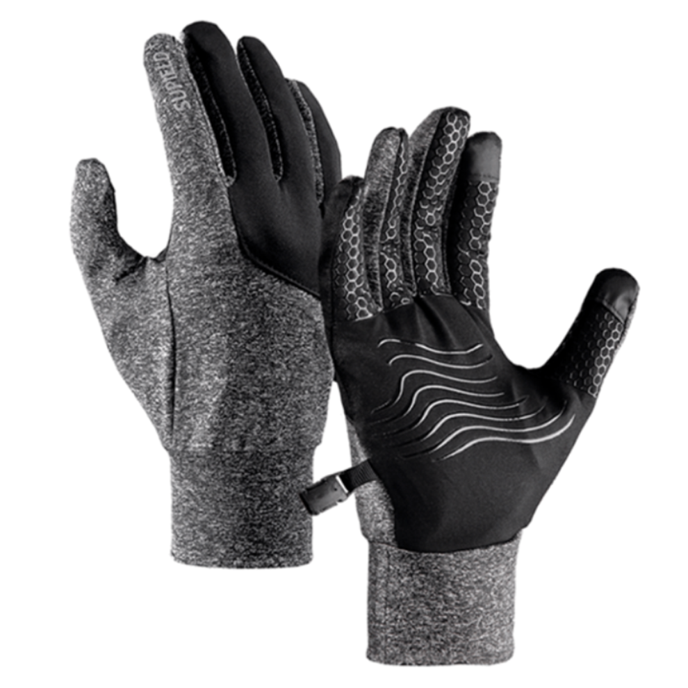 (Grey) Waterproof Touch Screen Gloves Winter Warm Motorcycle Riding