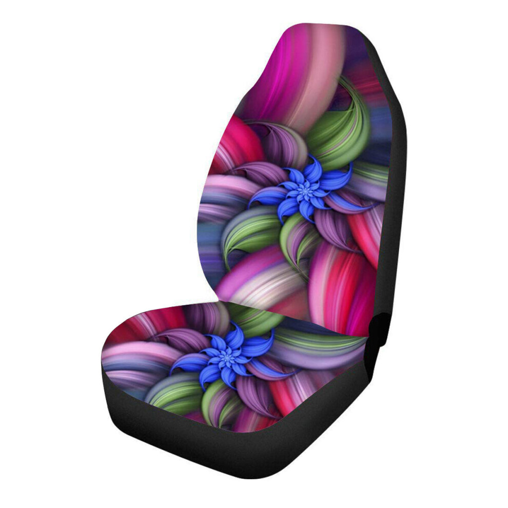 (Flower) 1 PC Universal Car Seat Covers Printing Front Seat Cover Protector