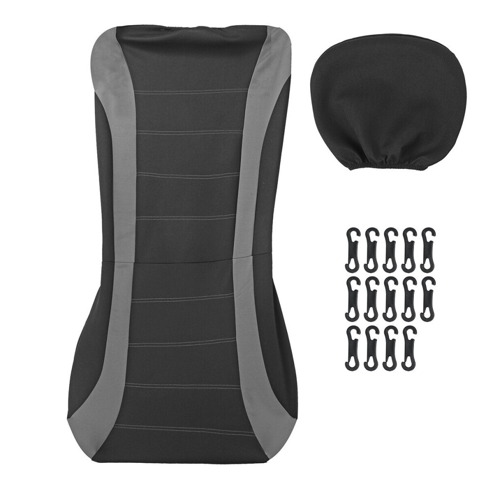 ( - 2 Pcs) 2/4/9Pcs Front Back Full Car Seat Cover Seat Protection Universal Protectors Polyester Gray 1138392339213