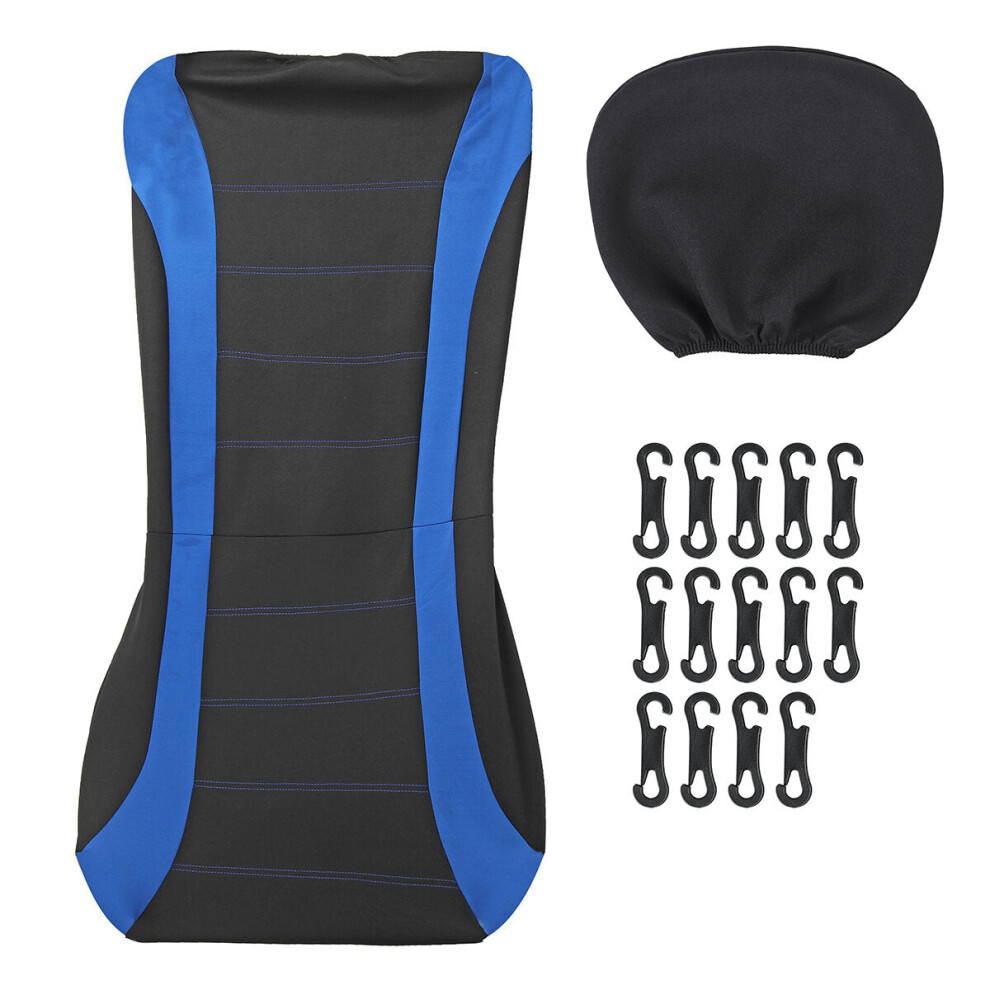 ( - 2 Pcs) 2/4/9Pcs Front Back Full Car Seat Cover Seat Protection Universal Protectors Polyester Blue 1138392339220