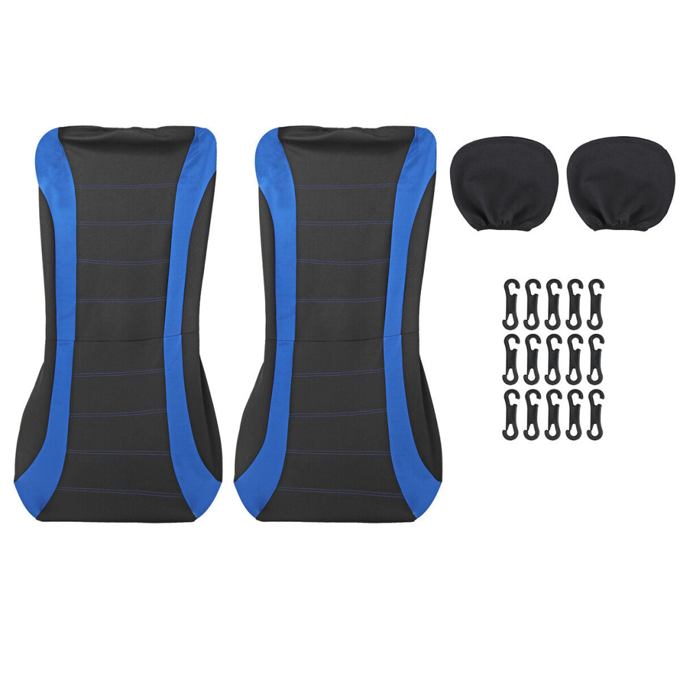 ( - 4 Pcs) 2/4/9Pcs Front Back Full Car Seat Cover Seat Protection Universal Protectors Polyester Blue 1138392339251