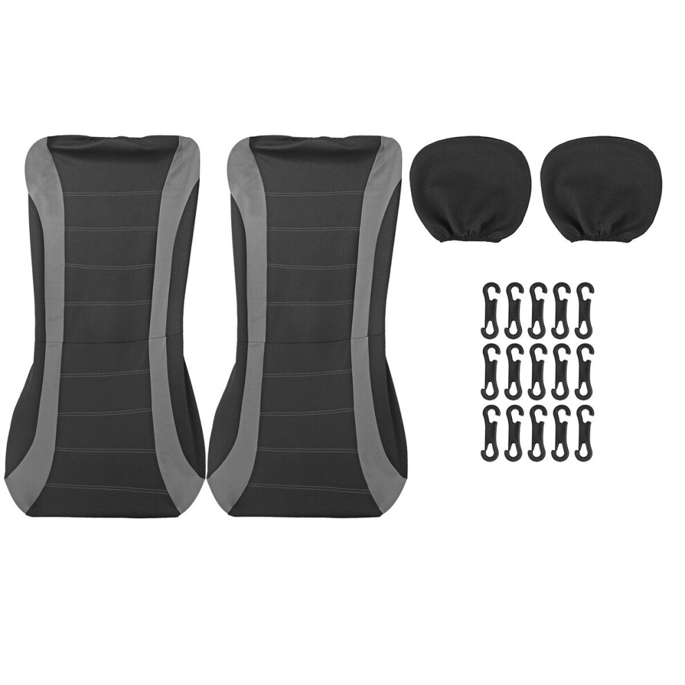 (Gray - 4 Pcs) 2/4/9PCS Front Back Full Car Seat Cover Seat Protection Universal Protectors Polyester