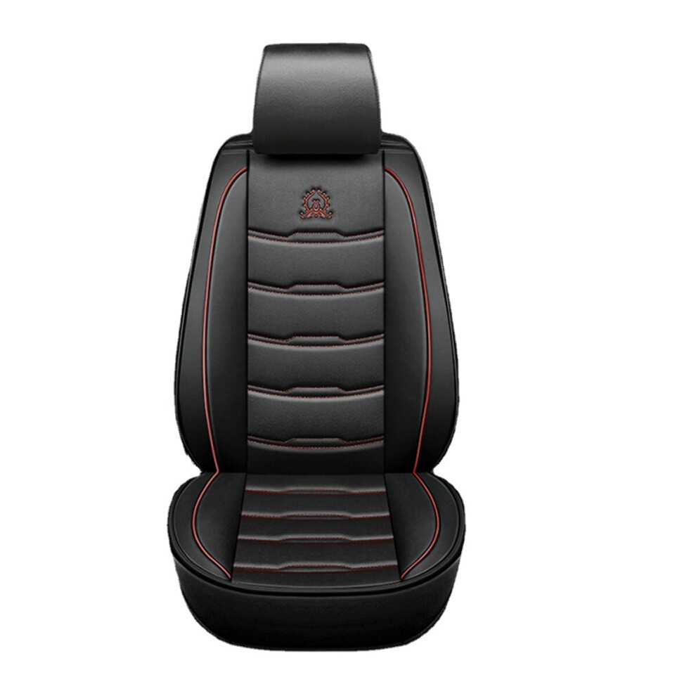 (Coffee) 1Pc Universal Car Front Seat Cover Pu Leather Breathable Cushion Auto Accessories 1138392343647