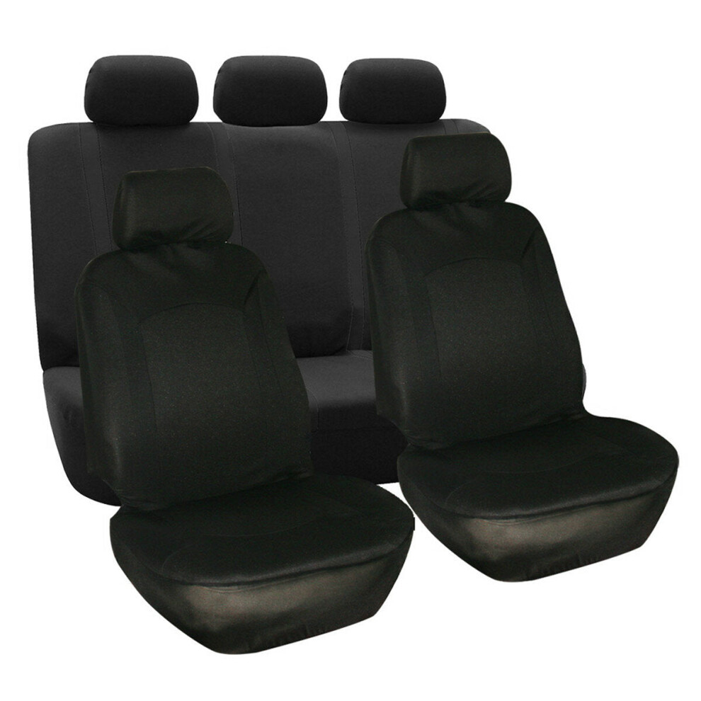 (Black - 9 Pcs) 4/9PCS Universal Protectors Full Set Auto Seat Covers Pad For Car Truck SUV