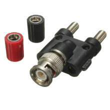 BNC Male Plug To Two Dual Banana Jack RF Adapter Connector 1Pcs