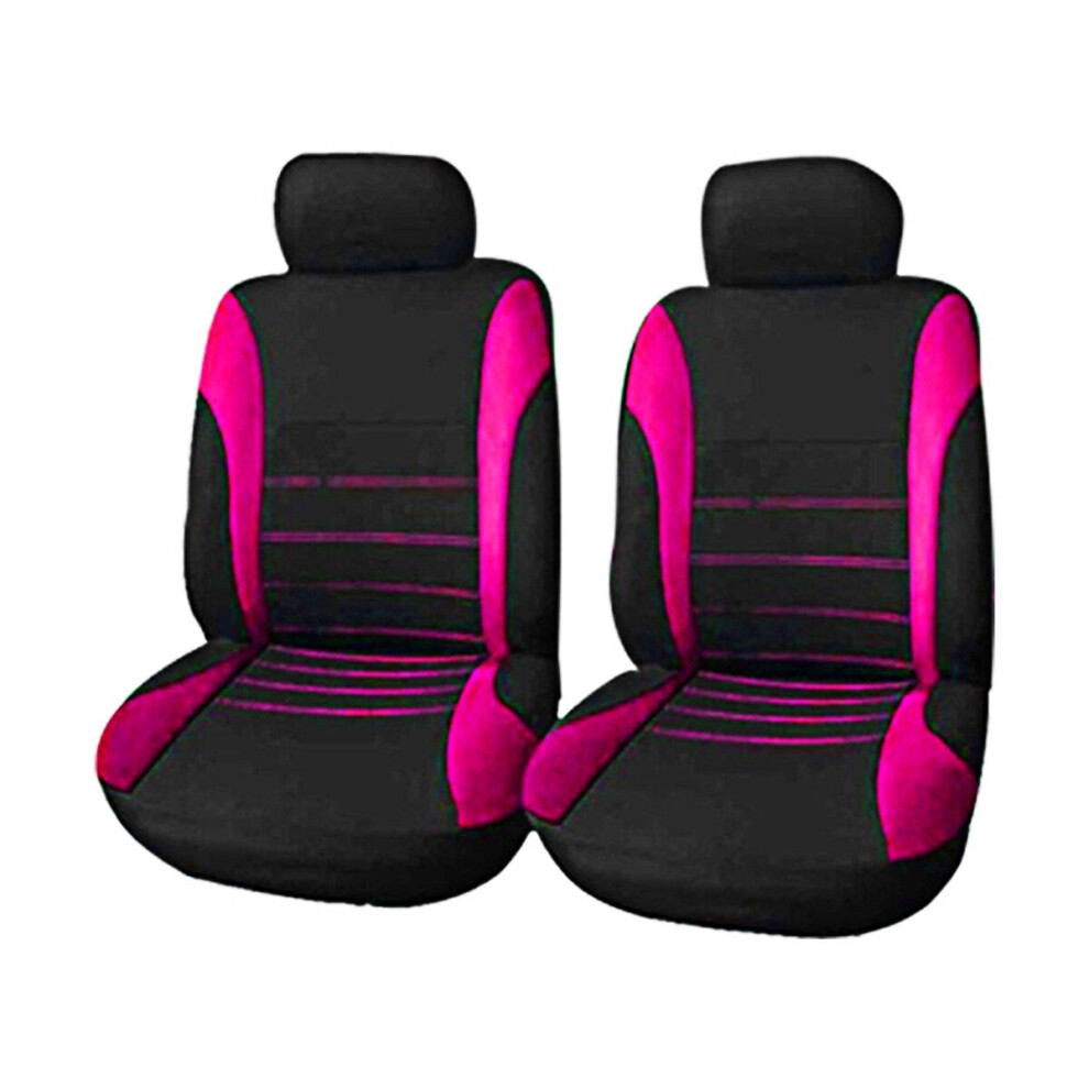 (Rose ) 4 Pack Universal Car Seat Cover Set Front Rear Head Rests Full Set Auto Cover Red 1138392343289