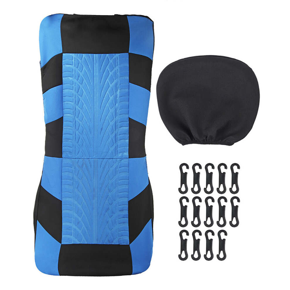 (Blue - 2 Pcs) 2/4/8PCS Seat Cover Front Back Row 5-Seats for Car SUV Truck Van 3Colors