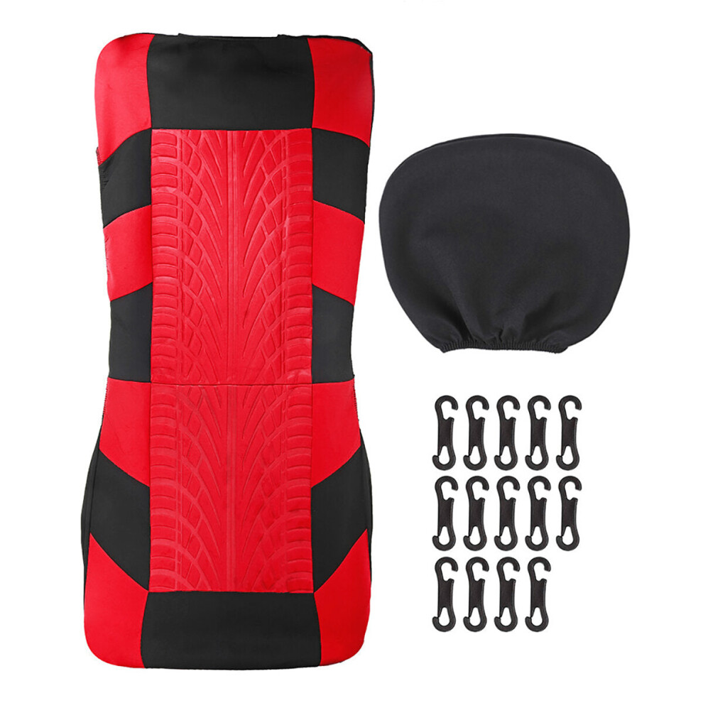 (Red - 2 Pcs) 2/4/8PCS Seat Cover Front Back Row 5-Seats for Car SUV Truck Van 3Colors