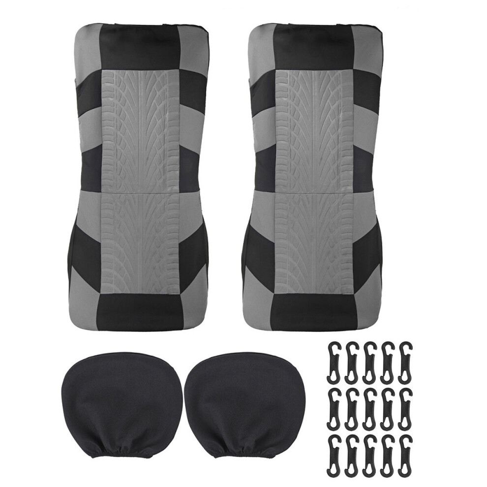 (Gray - 4 Pcs) 2/4/8PCS Seat Cover Front Back Row 5-Seats for Car SUV Truck Van 3Colors