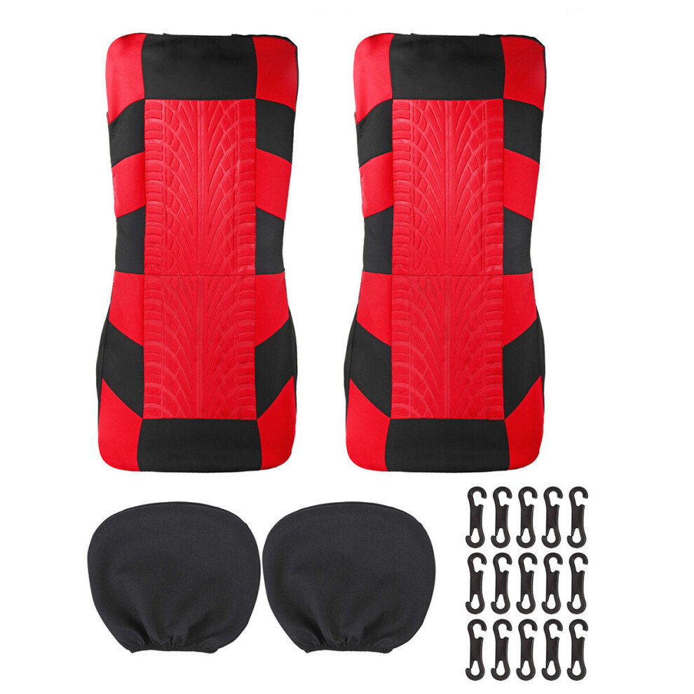 (Red - 4 Pcs) 2/4/8PCS Seat Cover Front Back Row 5-Seats for Car SUV Truck Van 3Colors