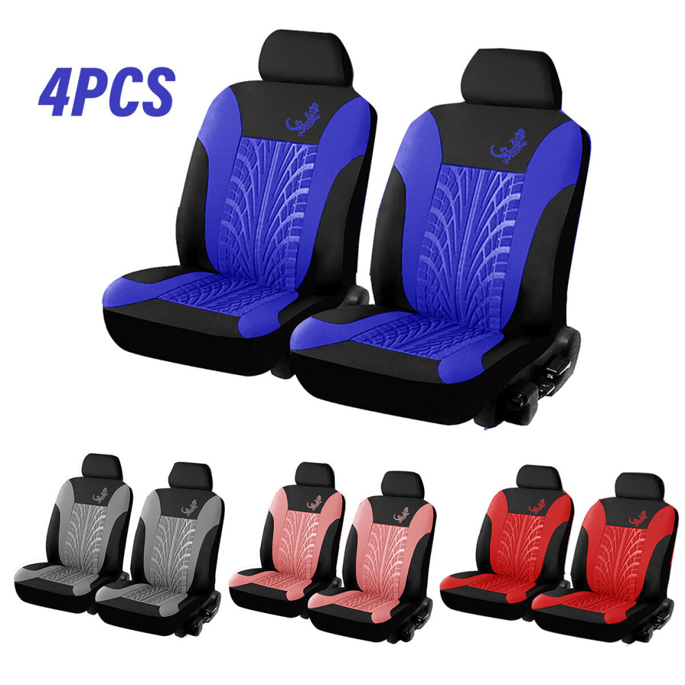 (, 9 Pcs) 4Pcs/9Pcs Car Front Seat Cover Fabric Cases Protector With Tire Track Detail Styling For Seats Blue 1138392356524